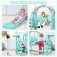 3 in 1 Toddler Climber and Swing Set Slide Playset-Green Online