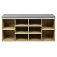 10-Cube Organizer Shoe Storage Bench with Cushion for Entryway-Beige For Discount