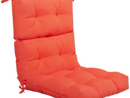 22 x 44 Inch Tufted Outdoor Patio Chair Seating Pad-Orange Discount