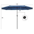 15 Feet Patio Double-Sided Umbrella with Hand-Crank System-Navy Online Hot Sale