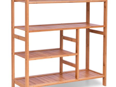 4 Tiers Multifunction Bamboo Storage Shoe Rack for Entryway Hallway For Discount