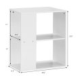 2-Tier Side End Table with Storage Shelves -White Sale