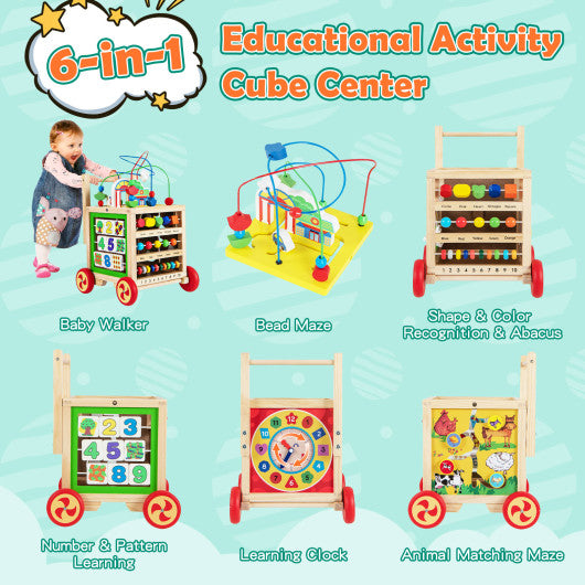 6-In-1 Developmental Learning Educational Toy with Bead Maze Online Hot Sale