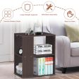 2-Tier Side End Table with Storage Shelves -Brown Supply