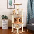 7-Layer Wooden Cat Tree Tall Cat Tower with Sisal Posts and Condo-Natural Online