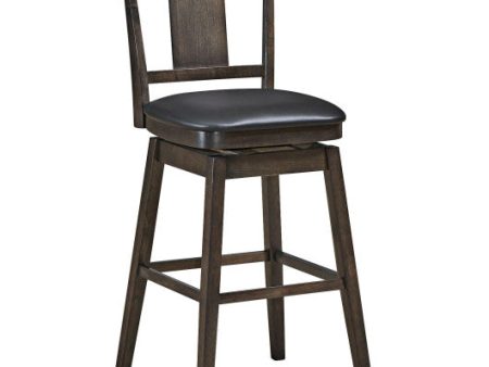 29 inch Swivel Upholstered Counter Height Bar Stool with Rubber Wood Legs on Sale