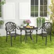 2 Pieces Patio Cast Aluminum Dining Chairs with Armrests-Bronze Online