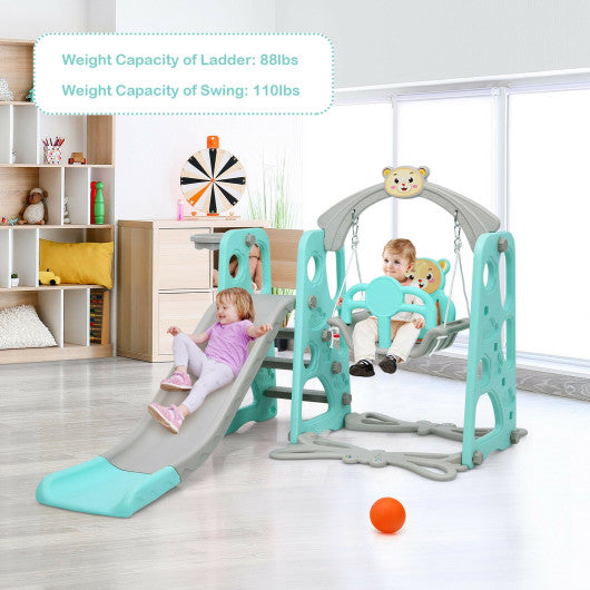 3 in 1 Toddler Climber and Swing Set Slide Playset-Green Online