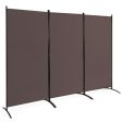 3-Panel Room Divider Folding Privacy Partition Screen for Office Room-Brown Online Hot Sale