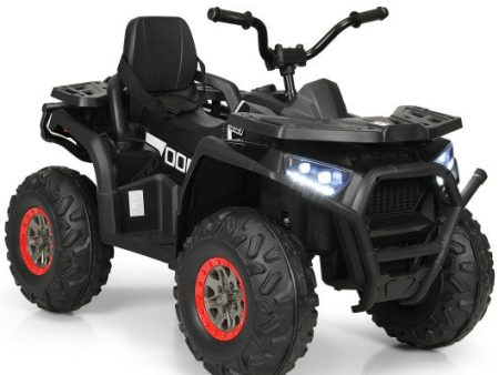 12 V Kids Electric 4-Wheeler ATV Quad with MP3 and LED Lights-Black Online Sale