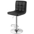 Adjustable Swivel Bar Stool with PU Leather-Black Online Sale