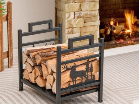 18.5 Inch Metal Firewood Rack with Dual Handles Cheap