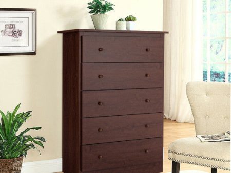 Functional Storage Organized Dresser with 5 Drawer-Brown Supply