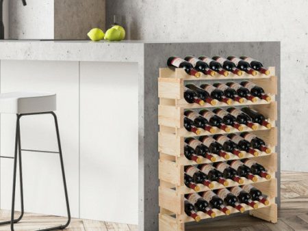 36 Bottles Stackable Wooden Wobble-Free Modular Wine Rack Cheap