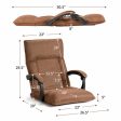 14-Position Adjusting Lazy Sofa Chair with Waist Pillow and Armrests-Coffee Supply