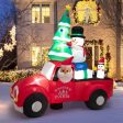 8 Feet Wide Inflatable Santa Claus Driving a Car with LED and Air Blower Online now