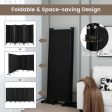 6 Panel 5.7 Feet Tall Rolling Room Divider on Wheels-Black Online now