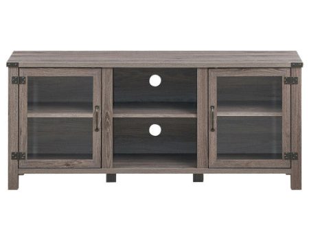 TV Stand Entertainment Center for TVs up to 65 Inch with Storage Cabinets-Gray on Sale