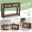 2-Tier Console Table with Drawers and Open Storage Shelf-Brown Online Sale