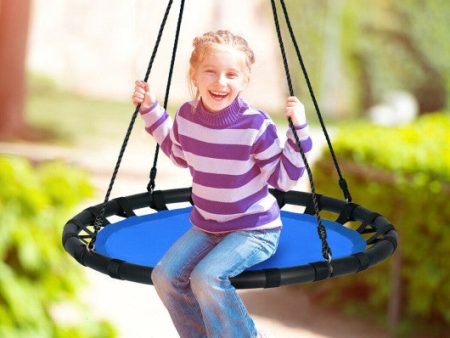 40  Flying Saucer Round Swing Kids Play Set-Blue Fashion