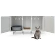 2-Door Cat Litter Box Enclosure with Winding Entry and Scratching Board-Gray Discount