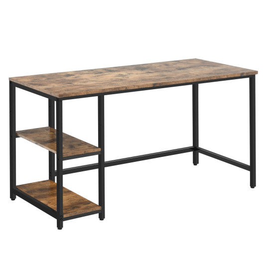 47  55  Computer Desk Office Study Table Workstation Home with Adjustable Shelf Rustic Brown-L Supply