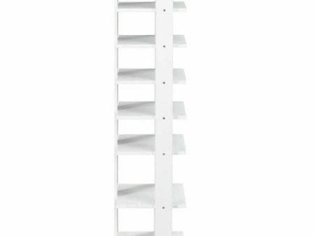 Wooden Shoes Storage Stand 7 Tiers Shoe Rack Organizer Multi-shoe Rack Shoebox-White Online Hot Sale