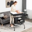 Portable Adjustable Height Newborn Nursery Organizer  with wheel-Black Discount