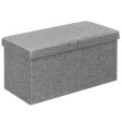 30 Inch Folding Storage Ottoman with Lift Top-Light Gray For Sale