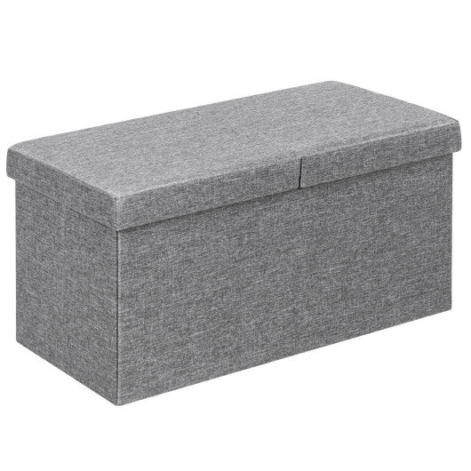 30 Inch Folding Storage Ottoman with Lift Top-Light Gray For Sale