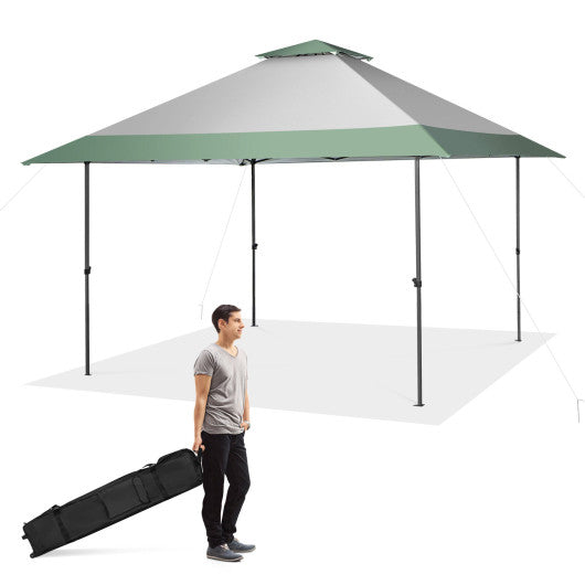 13 x 13 Feet Pop-Up Patio Canopy Tent with Shelter and Wheeled Bag-Gray For Cheap