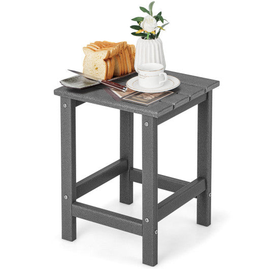 14 Inch Square Weather-Resistant Adirondack Side Table-Gray Cheap