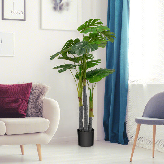 4 Feet Artificial Tree Artificial Monstera Palm Tree Fake Plant Fashion