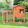 2-Story Wooden Rabbit Hutch with Running Area-Natural Supply