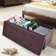 45 Inches Large Folding Ottoman Storage Seat - Brown Sale