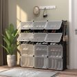 12-Cube 48 Pairs Portable Shoe Shelves with Hook-Black on Sale