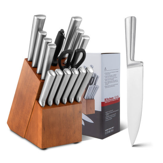 16-Piece Stainless Steel Kitchen Knife Set with Sharpener Sale