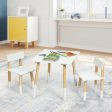 Kids Wooden Table and 2 Chairs Set-White Supply