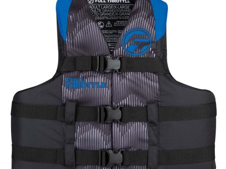 Full Throttle Adult Nylon Life Jacket - 2XL 4XL - Blue Black [112200-500-080-22] Discount