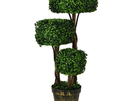 36 Inch Artificial Boxwood Topiary UV Protected Indoor Outdoor Tree For Sale