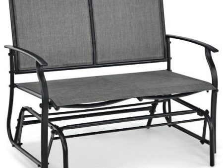 Iron Patio Rocking Chair for Outdoor Backyard and Lawn-Gray Cheap