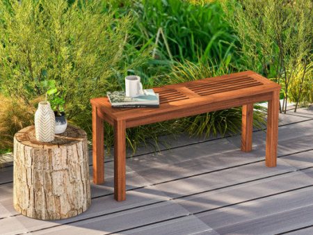 2-Seater Patio Backless Dining Bench with Breathable Slatted Seat Online now