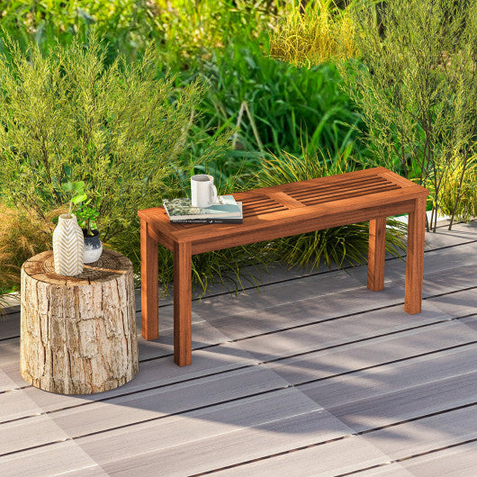 2-Seater Patio Backless Dining Bench with Breathable Slatted Seat Online now