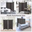 6.2Ft Folding 4-Panel Room Divider for Home Office Living Room -Gray Online Sale