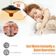 1500W Electric Hanging Ceiling Mounted Infrared Heater with Remote Control-Black Online now