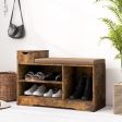 Entryway Storage Shoe Bench with 1 Storage Drawer and 3 Open Compartments-Rustic Brown For Cheap