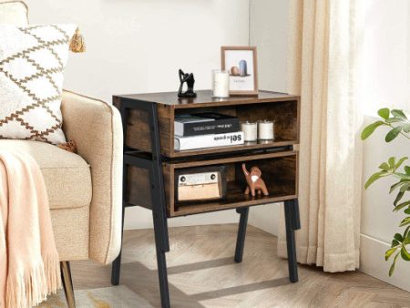 2 Pieces Stackable Night Stand Bedside End Table Set For Cheap