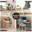 2 Pieces Modern Dining Chair Set with Wood Legs and Fabric Cushion Seat Hot on Sale