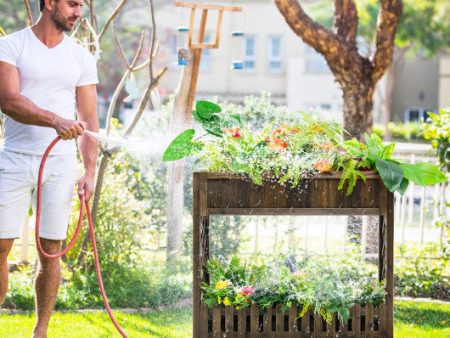 2-Tier Wood Raised Garden Bed for Vegetable and Fruit Discount