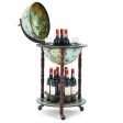 17 Inch Globe Wine Bar Stand 16th Century Italian Map Liquor Bottle Shelf Cart Hot on Sale